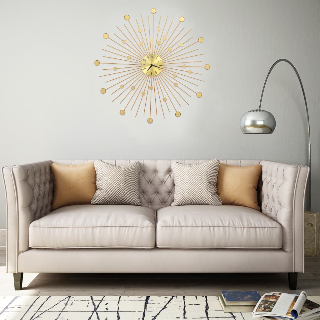 Seinäkello metalli 70 cm kultainen - Sisustajankoti.fi