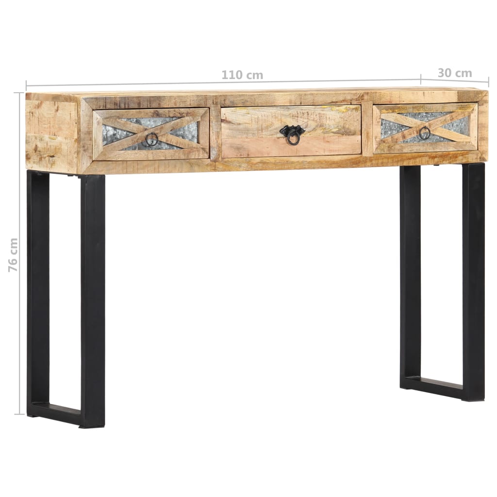 Konsolipöytä 110x30x76 cm täysi mangopuu - Sisustajankoti.fi