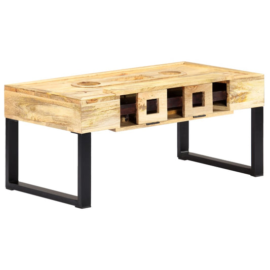 Sohvapöytä kasettityyli 100x52x45 cm täysi mangopuu - Sisustajankoti.fi