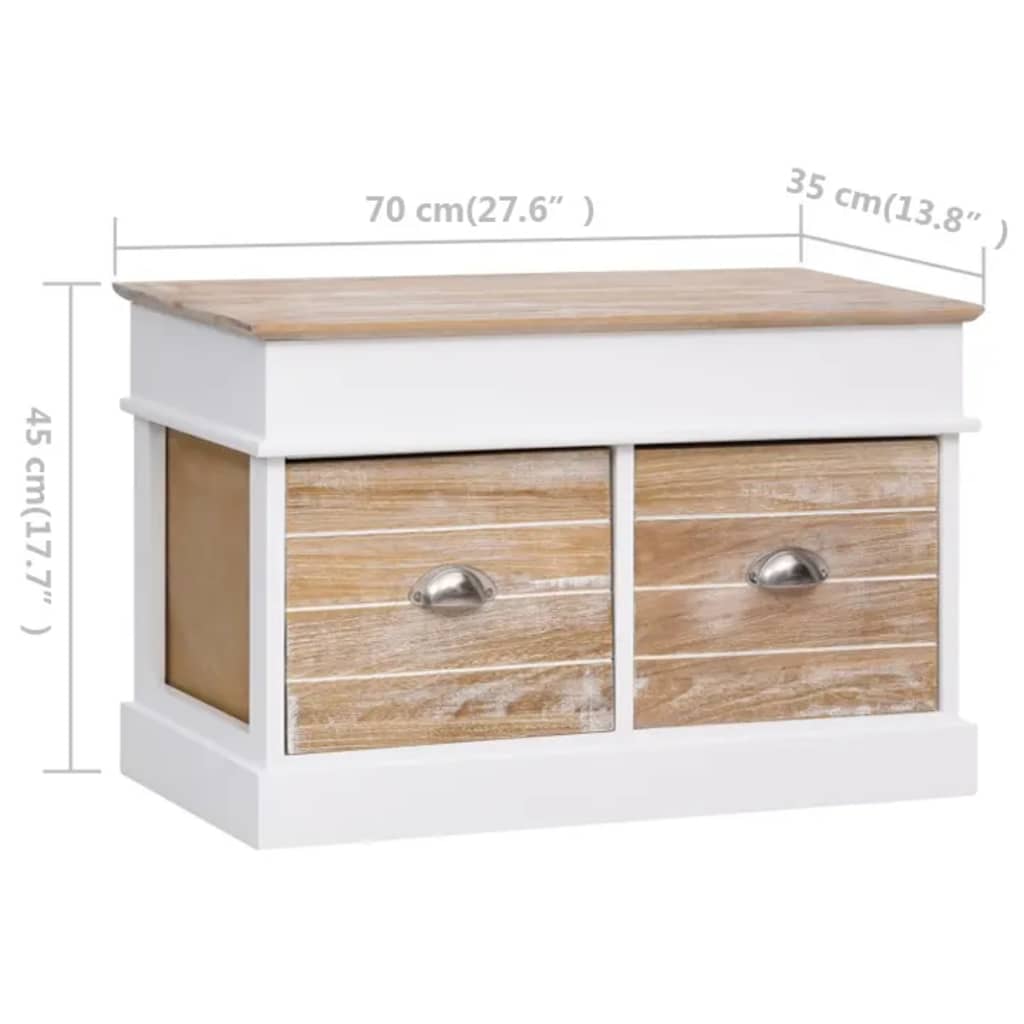 Eteisen penkki 70x35x45 cm keisaripuu - Sisustajankoti.fi