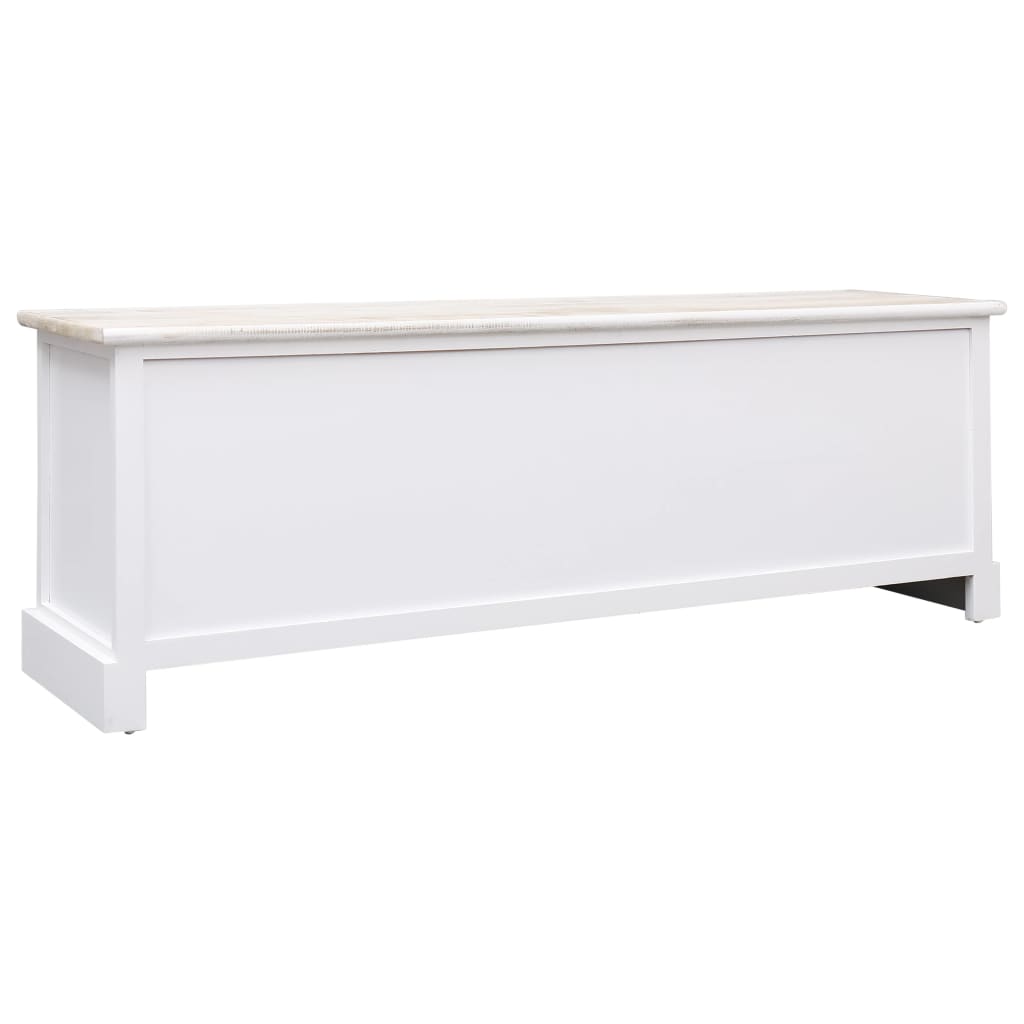Eteisen penkki valkoinen ja vaaleanruskea 115x30x40 cm puu - Sisustajankoti.fi