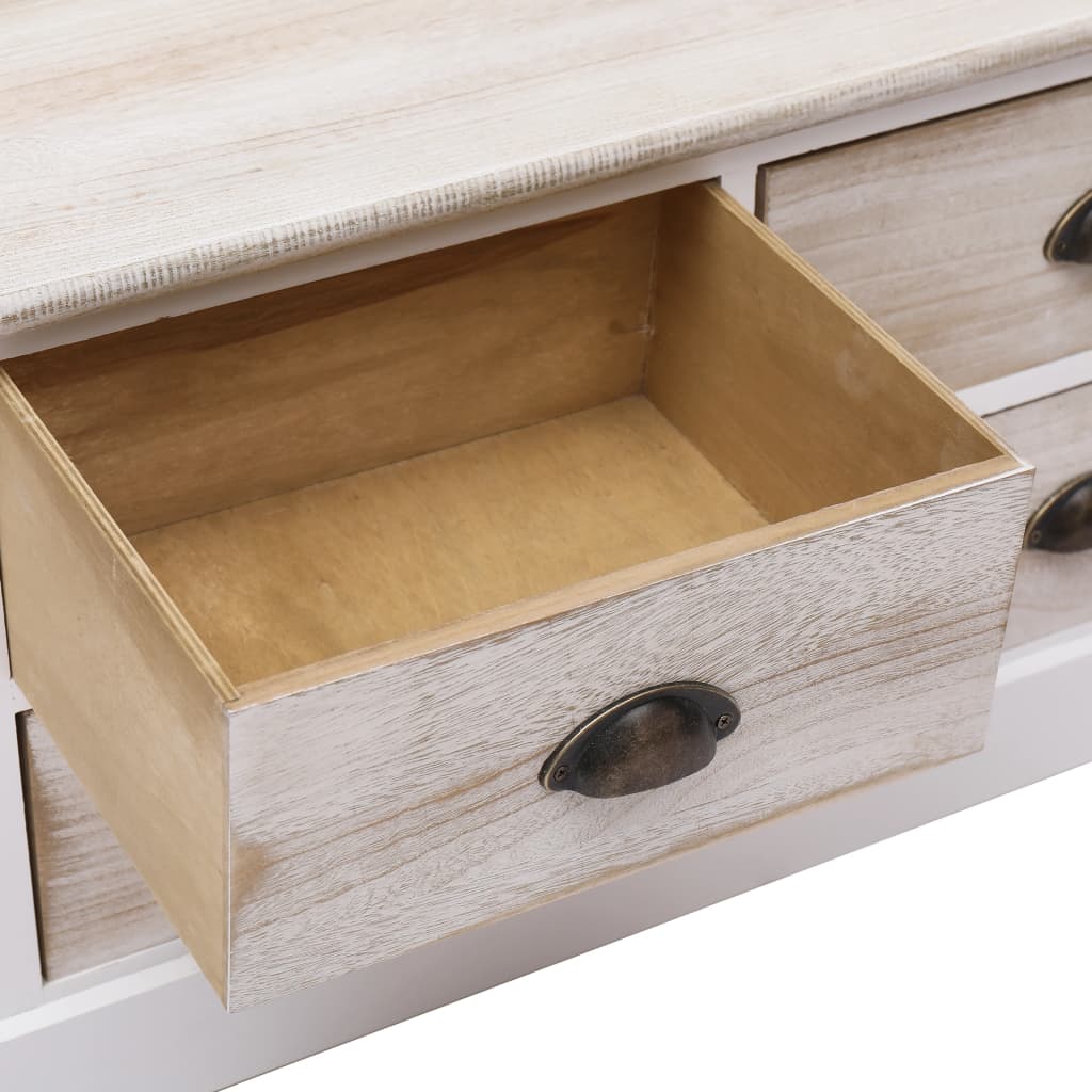Eteisen penkki valkoinen ja vaaleanruskea 115x30x40 cm puu - Sisustajankoti.fi