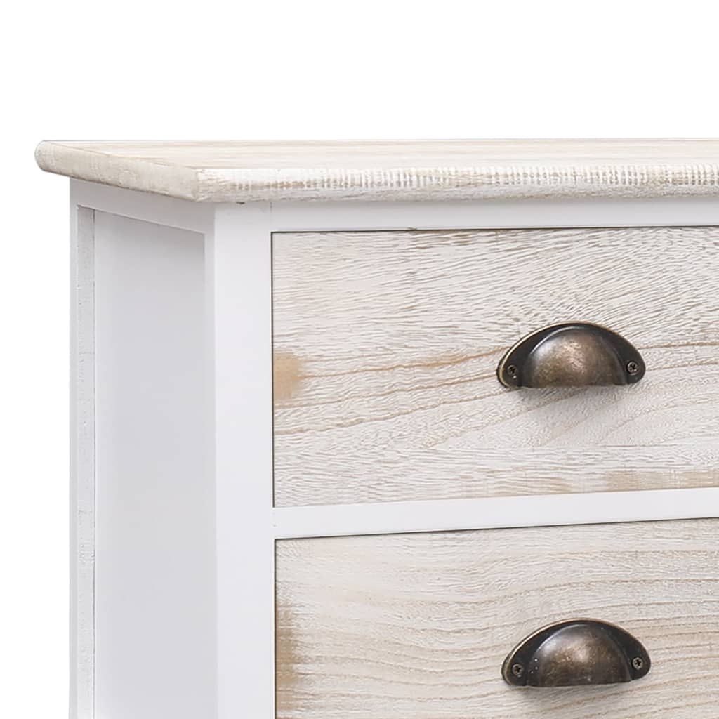 Eteisen penkki valkoinen ja vaaleanruskea 115x30x40 cm puu - Sisustajankoti.fi