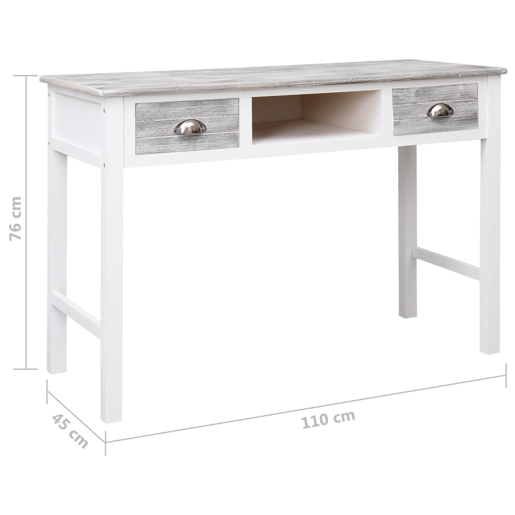 Kirjoituspöytä harmaa 110x45x76 cm puinen - Sisustajankoti.fi