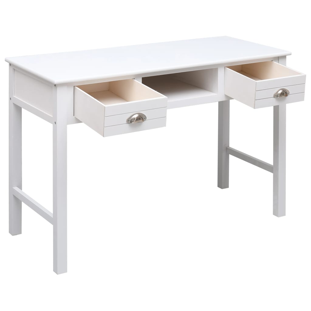 Kirjoituspöytä valkoinen 110x45x76 cm puinen - Sisustajankoti.fi