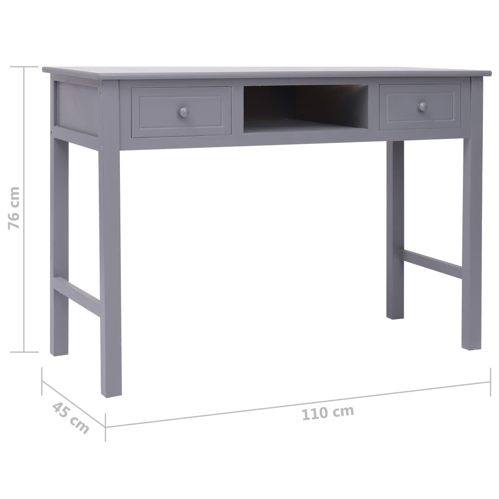 Kirjoituspöytä harmaa 110x45x76 cm puinen - Sisustajankoti.fi