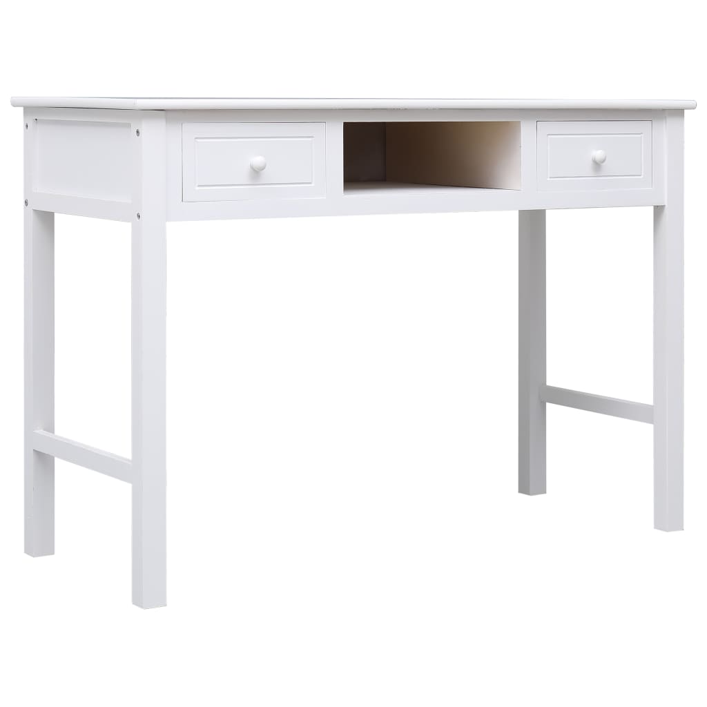 Kirjoituspöytä valkoinen 110x45x76 cm puinen - Sisustajankoti.fi