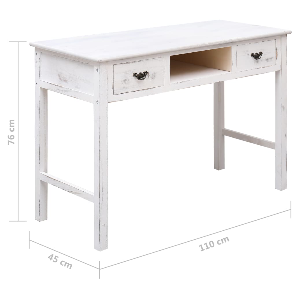 Sivupöytä antiikinvalkoinen 110x45x76 cm puu - Sisustajankoti.fi