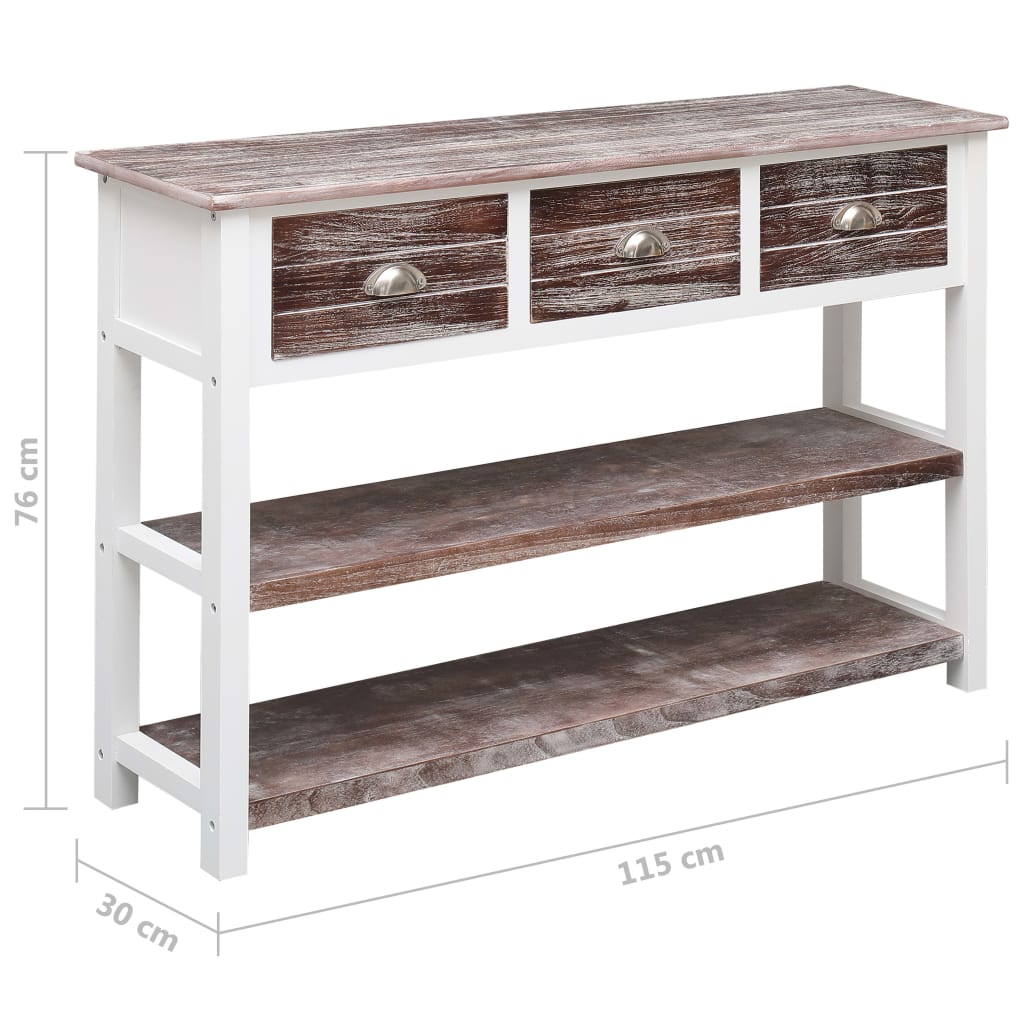 Sivupöytä antiikkityylinen ruskea 115x30x76 cm - Sisustajankoti.fi