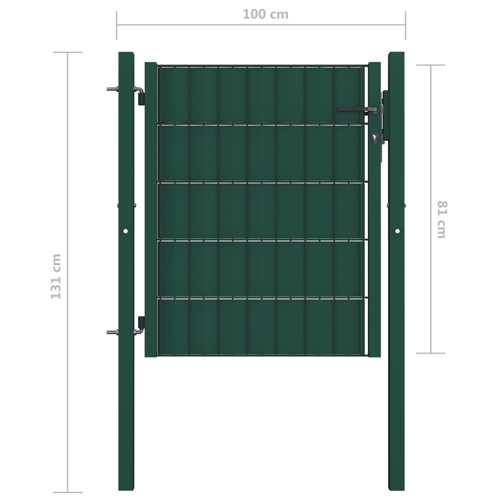 Pihaportti PVC ja teräs 100x81 cm vihreä - Sisustajankoti.fi