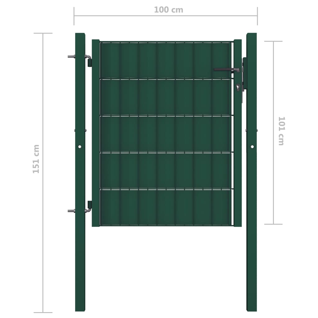 Pihaportti PVC ja teräs 100x101 cm vihreä - Sisustajankoti.fi