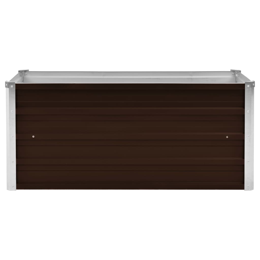 Korotettu kukkalaatikko ruskea 100x40x45 cm galvanoitu teräs - Sisustajankoti.fi