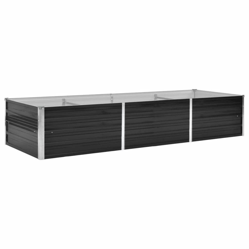 Korotettu kukkalaatikko antrasiitti 240x80x45 cm galv. teräs - Sisustajankoti.fi