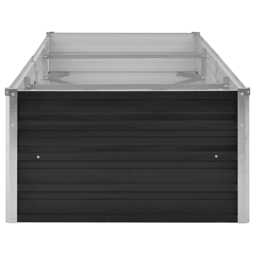 Korotettu kukkalaatikko antrasiitti 240x80x45 cm galv. teräs - Sisustajankoti.fi
