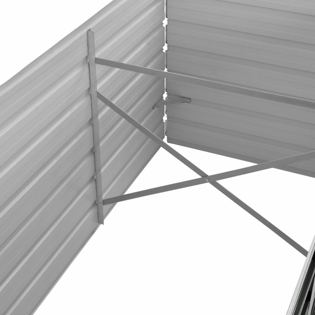 Korotettu kukkalaatikko antrasiitti 240x80x45 cm galv. teräs - Sisustajankoti.fi