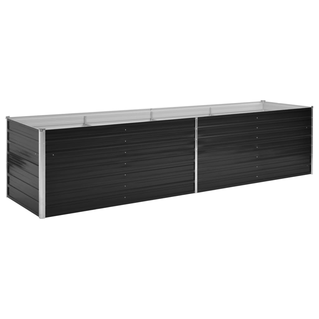 Korotettu kukkalaatikko antrasiitti 320x80x77 cm galv. teräs - Sisustajankoti.fi