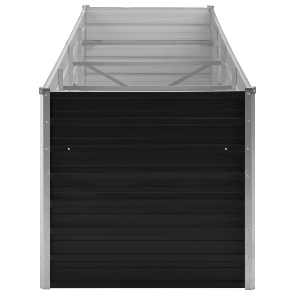 Korotettu kukkalaatikko antrasiitti 320x80x77 cm galv. teräs - Sisustajankoti.fi