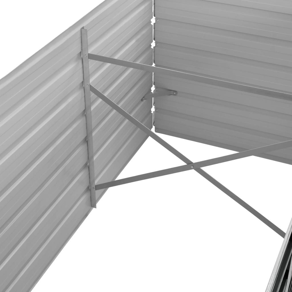 Korotettu kukkalaatikko antrasiitti 320x80x77 cm galv. teräs - Sisustajankoti.fi