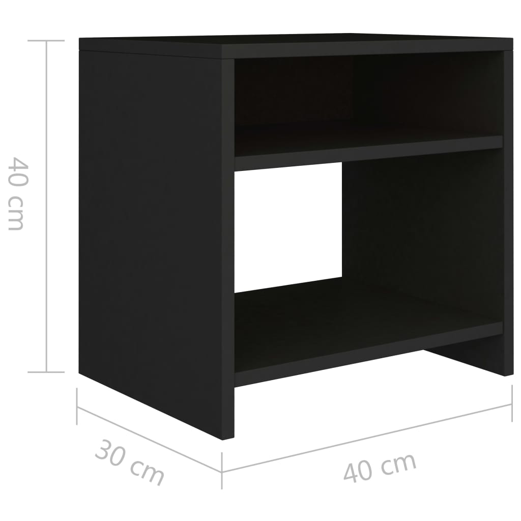 Yöpöydät 2kpl musta 40x30x40 cm - Sisustajankoti.fi