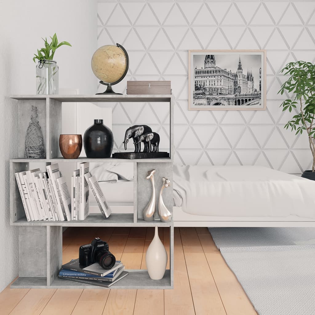 Kirjahylly/tilanjakaja betoninharmaa 80x24x96 cm - Sisustajankoti.fi