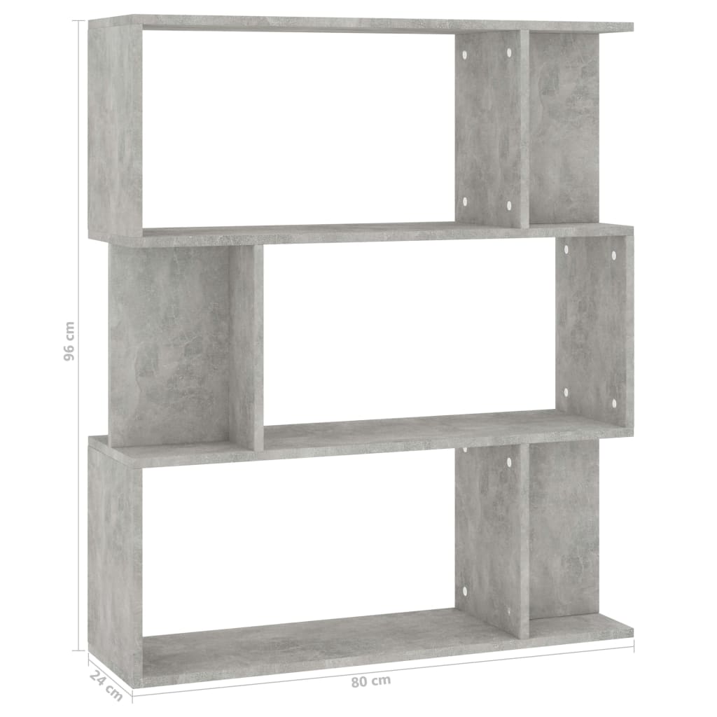 Kirjahylly/tilanjakaja betoninharmaa 80x24x96 cm - Sisustajankoti.fi