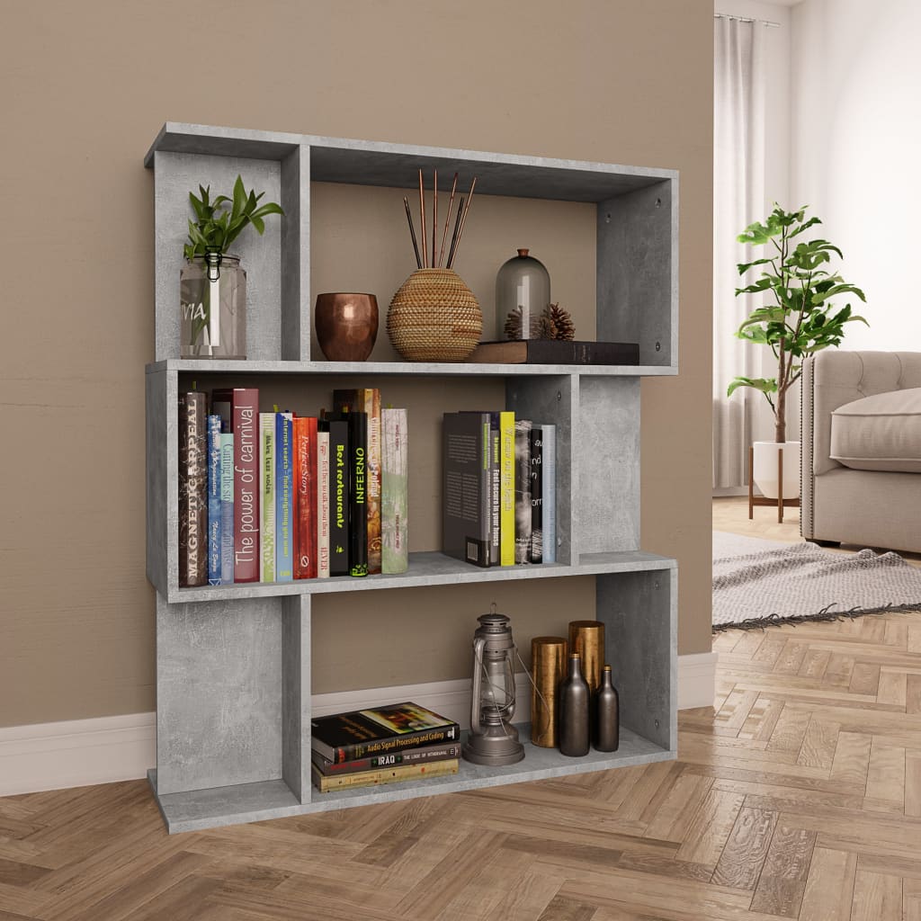 Kirjahylly/tilanjakaja betoninharmaa 80x24x96 cm - Sisustajankoti.fi