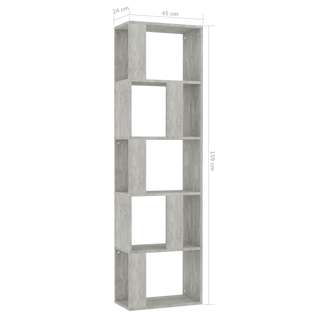 Kirjahylly/tilanjakaja betoninharmaa 45x24x159cm - Sisustajankoti.fi