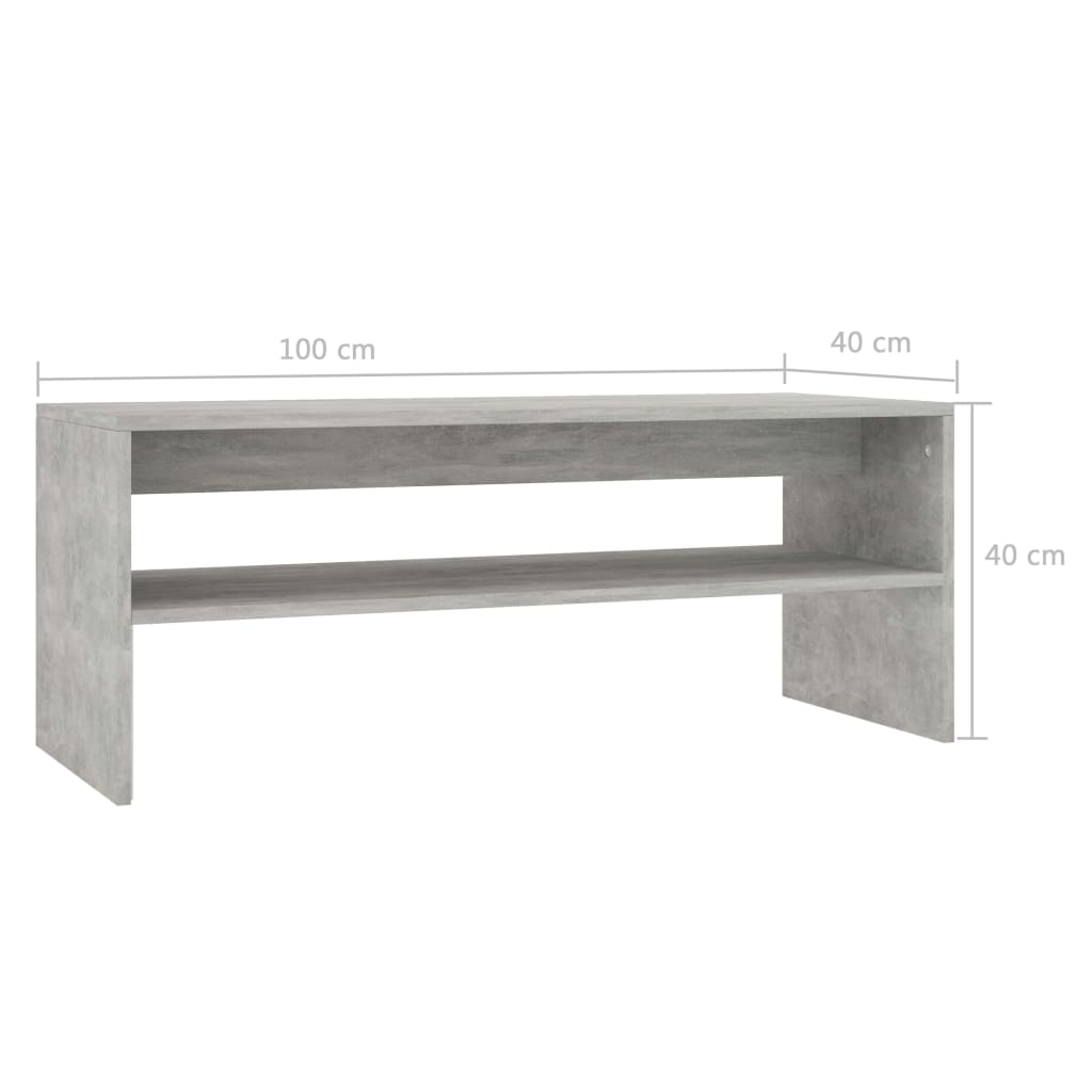Sohvapöytä betoninharmaa 100x40x40 cm - Sisustajankoti.fi
