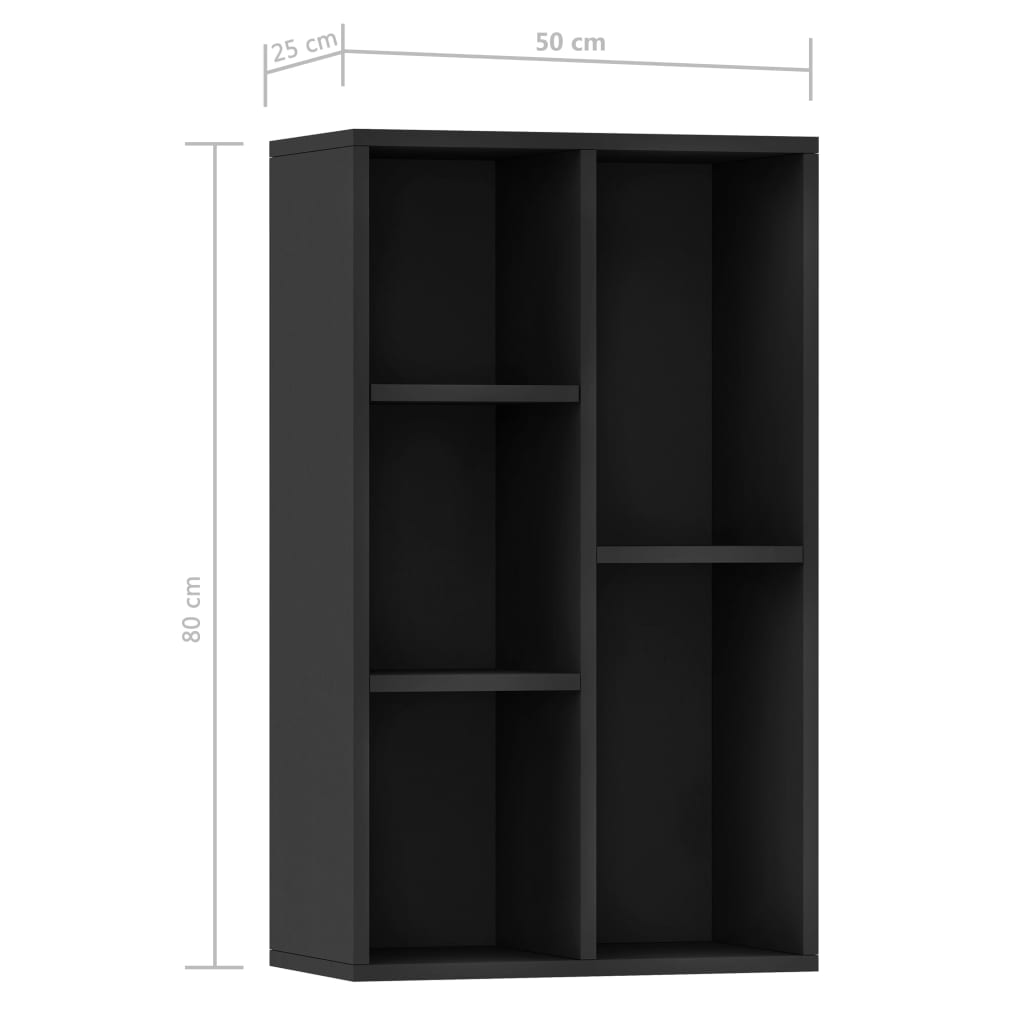 Kirjahylly/senkki musta 50x25x80 cm - Sisustajankoti.fi