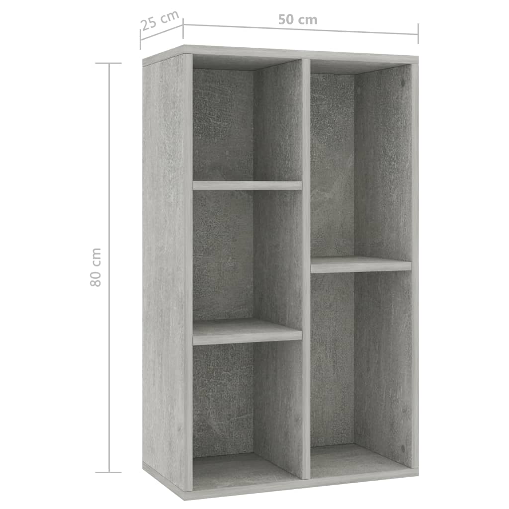 Kirjahylly/senkki betoninharmaa 50x25x80 cm - Sisustajankoti.fi