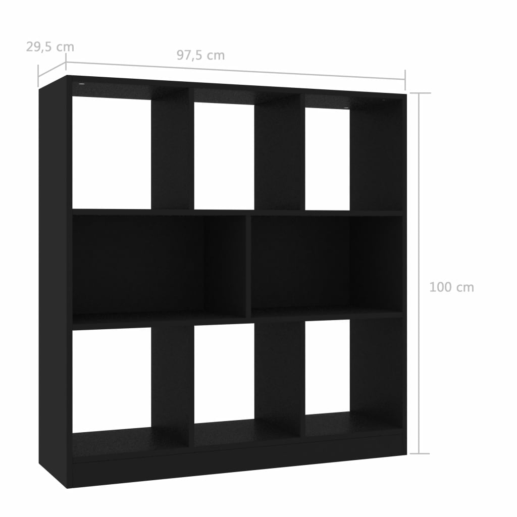 Kirjahylly musta 97,5x29,5x100 cm - Sisustajankoti.fi
