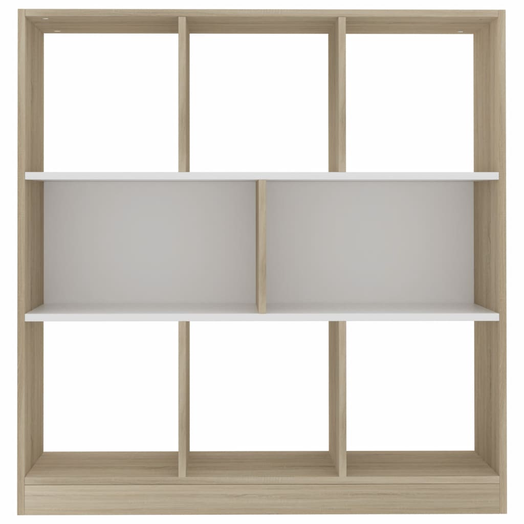 Kirjahylly valkoinen ja Sonoma tammi 97,5x29,5x100 cm - Sisustajankoti.fi