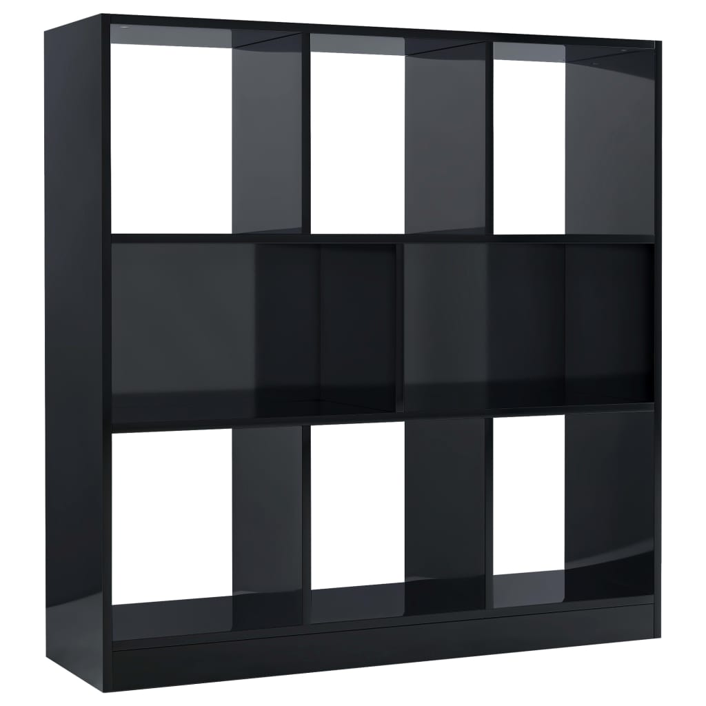 Kirjahylly korkeakiilto musta 97,5x29,5x100 cm - Sisustajankoti.fi