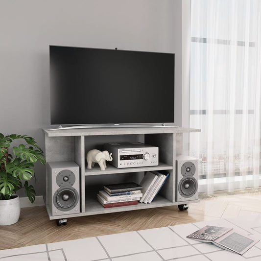 TV-taso rullapyörillä betoninharmaa 80x40x40 cm - Sisustajankoti.fi