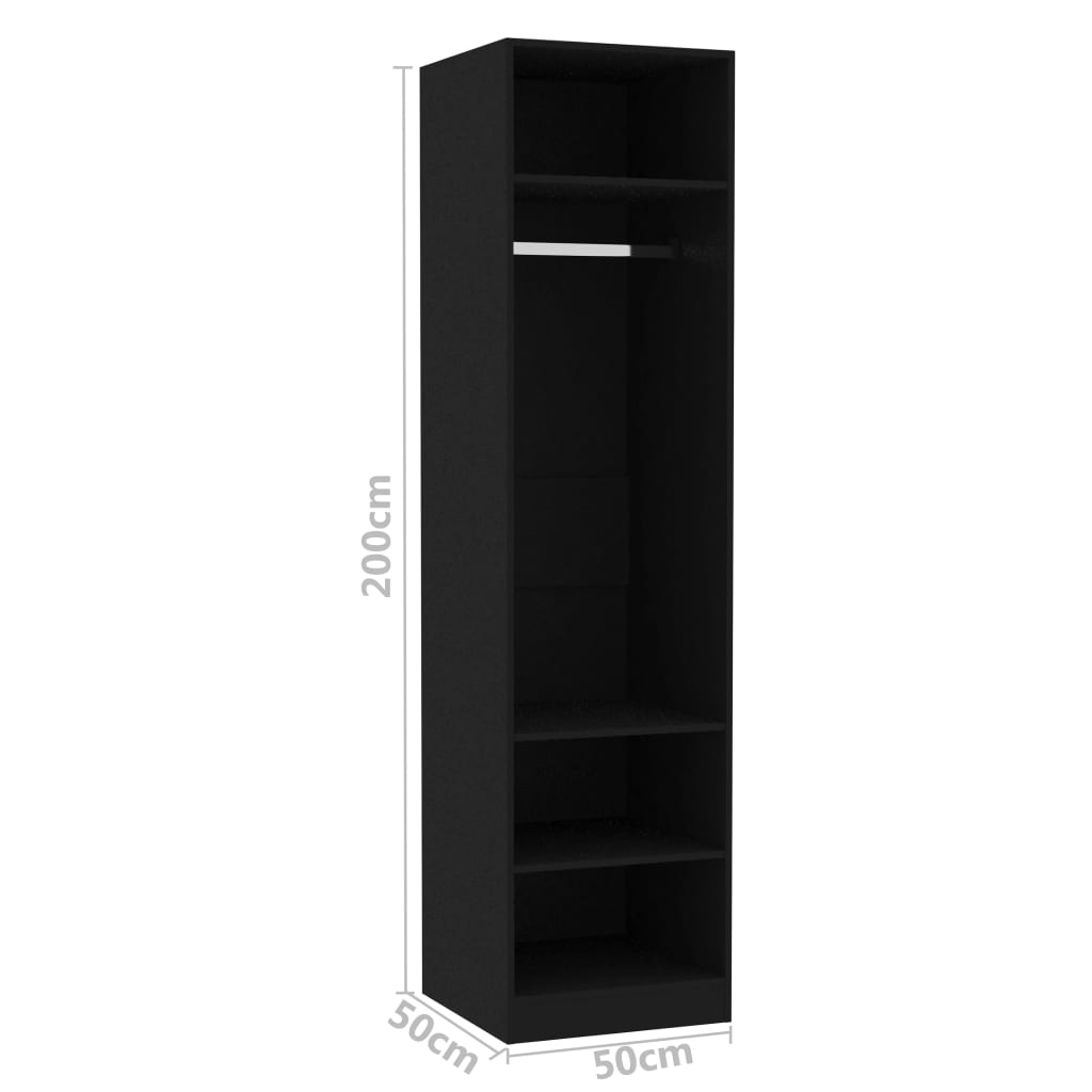 Vaatekaappi musta 50x50x200 cm - Sisustajankoti.fi