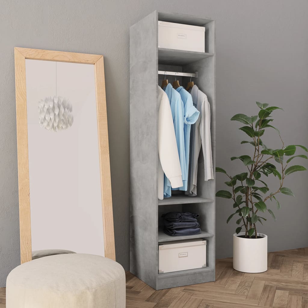 Vaatekaappi betoninharmaa 50x50x200 cm - Sisustajankoti.fi
