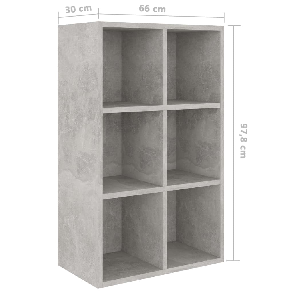 Kirjahylly/senkki betoninharmaa 66x30x97,8 cm - Sisustajankoti.fi