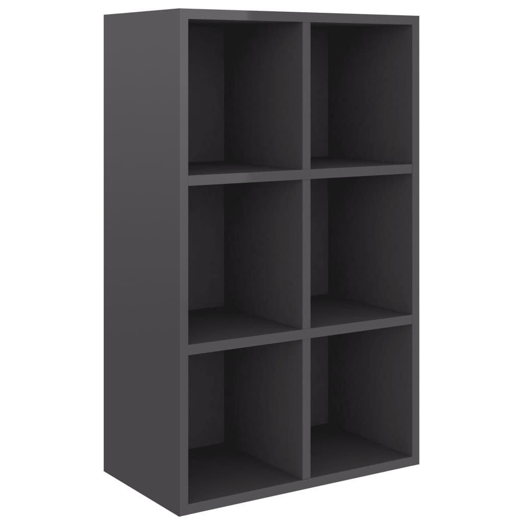 Kirjahylly/senkki korkeakiilto harmaa 66x30x97,8 cm - Sisustajankoti.fi
