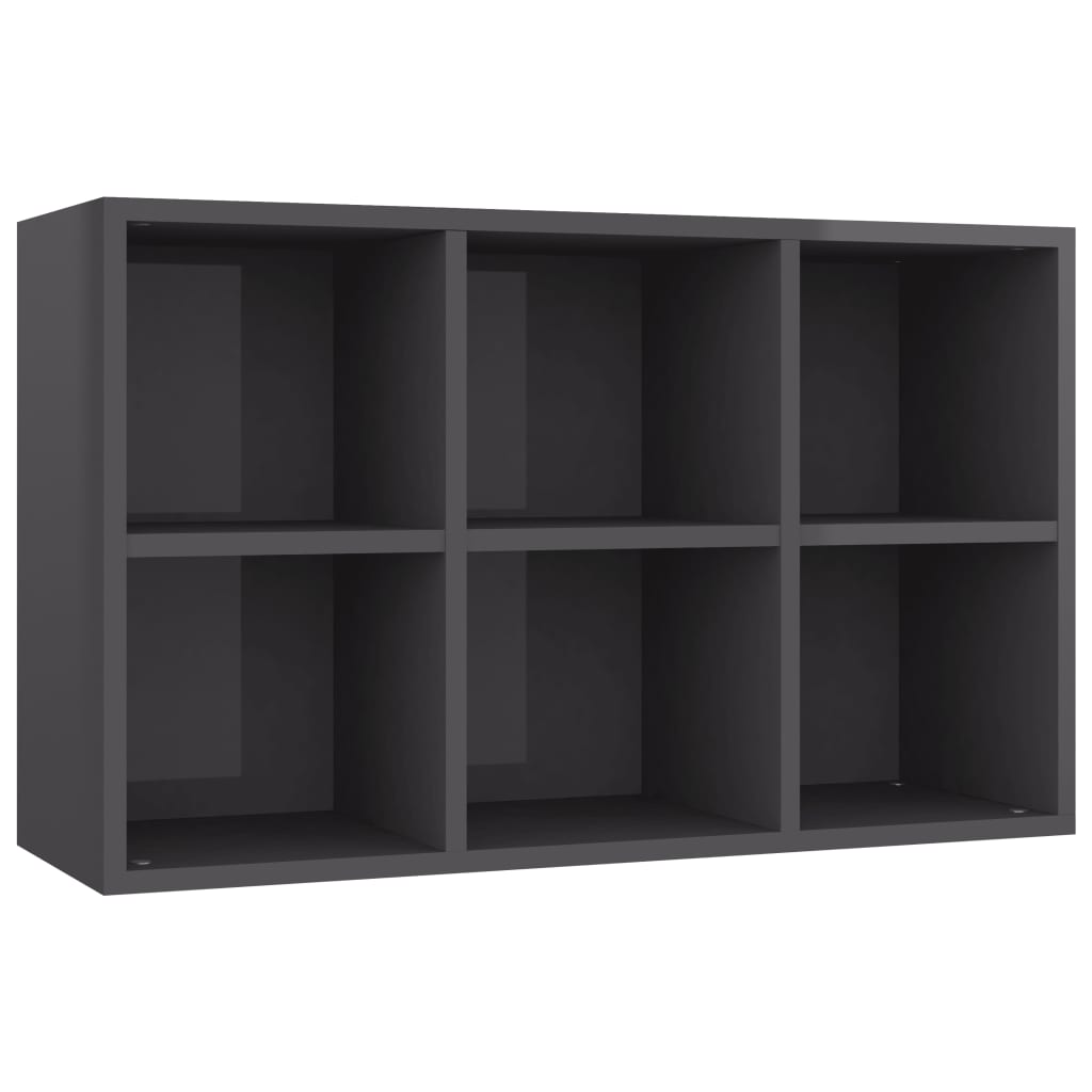 Kirjahylly/senkki korkeakiilto harmaa 66x30x97,8 cm - Sisustajankoti.fi