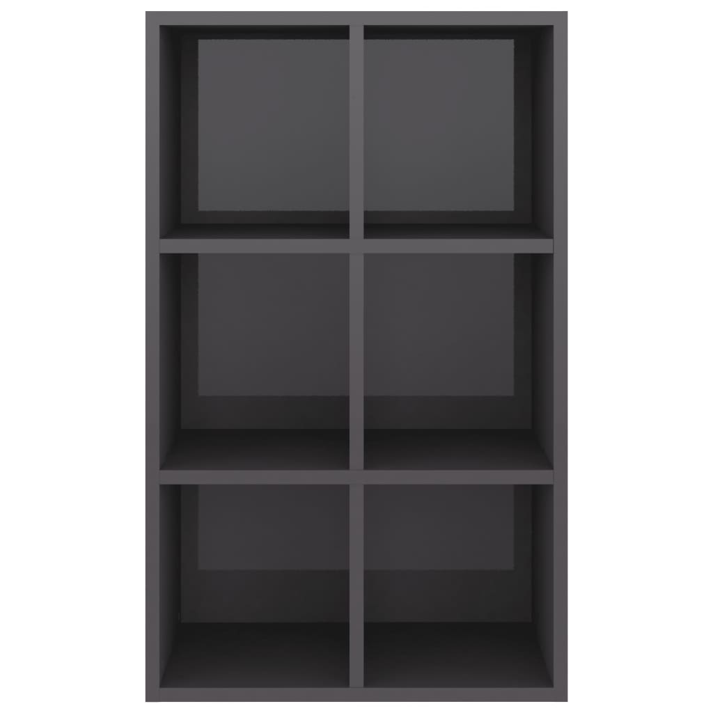 Kirjahylly/senkki korkeakiilto harmaa 66x30x97,8 cm - Sisustajankoti.fi