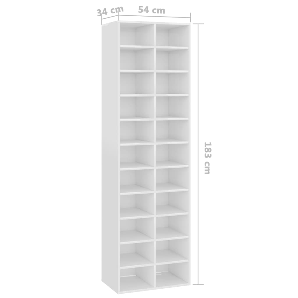 Kenkäkaappi korkeakiilto valkoinen 54x34x183 cm - Sisustajankoti.fi
