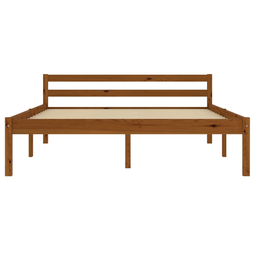 Sängynrunko hunajanruskea täysi mänty 120x200 cm - Sisustajankoti.fi