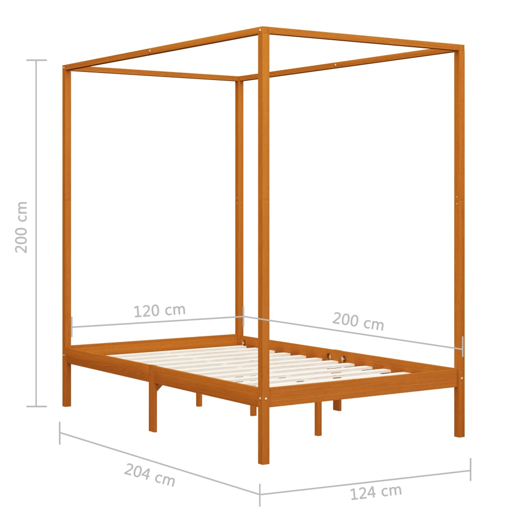 Pylvässänky hunajanruskea täysi mänty 120x200 cm - Sisustajankoti.fi