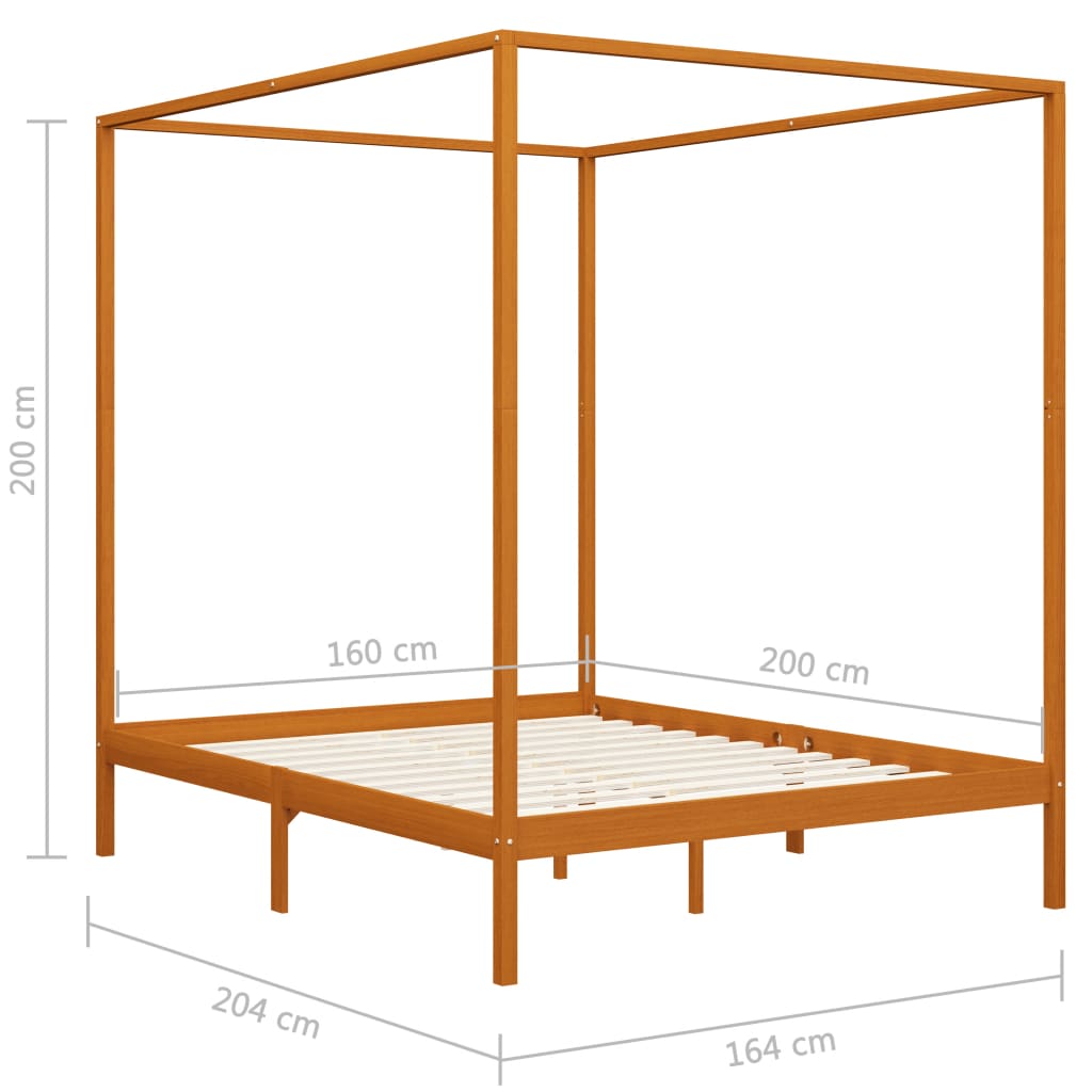Pylvässänky hunajanruskea täysi mänty 160x200 cm - Sisustajankoti.fi