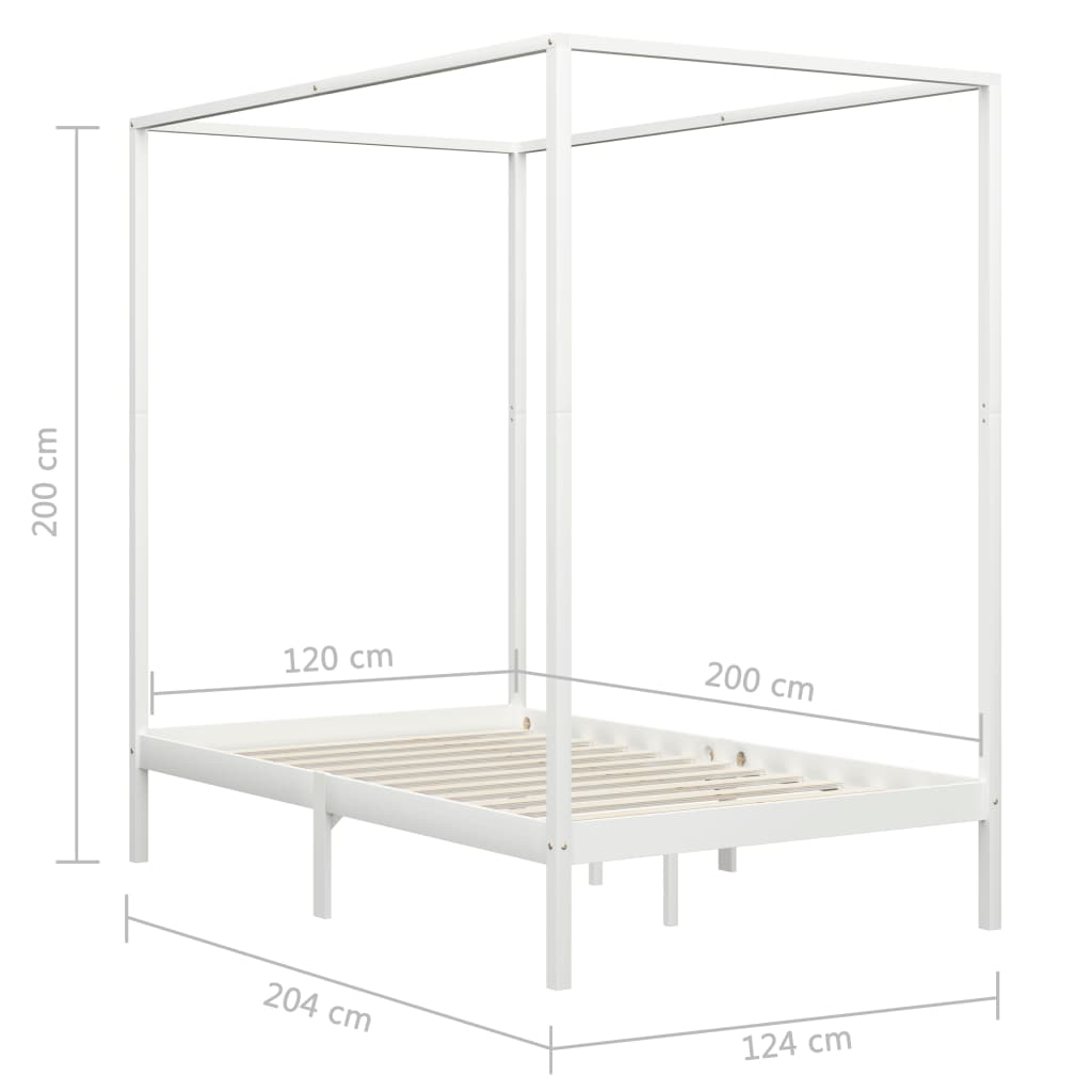 Pylvässänky valkoinen täysi mänty 120x200 cm - Sisustajankoti.fi