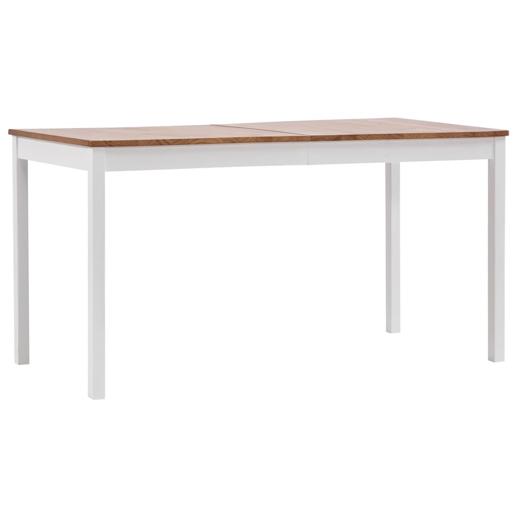 Ruokapöytä valkoinen ja ruskea 140x70x73 cm mänty - Sisustajankoti.fi
