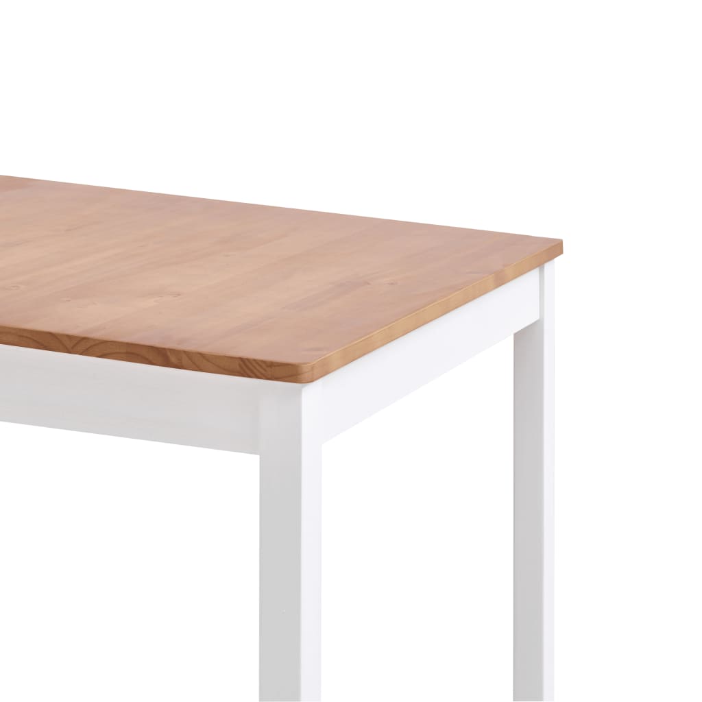 Ruokapöytä valkoinen ja ruskea 140x70x73 cm mänty - Sisustajankoti.fi