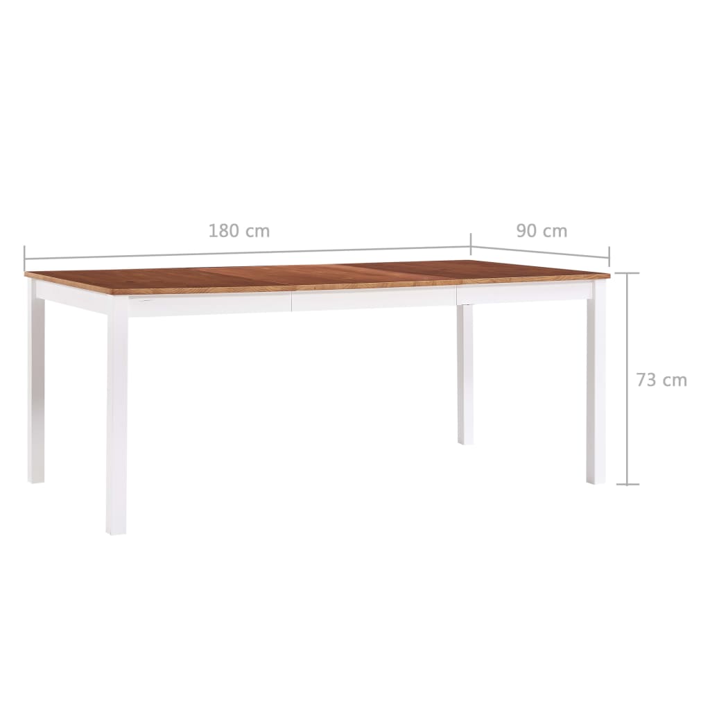 Ruokapöytä valkoinen ja ruskea 180x90x73 cm mänty - Sisustajankoti.fi