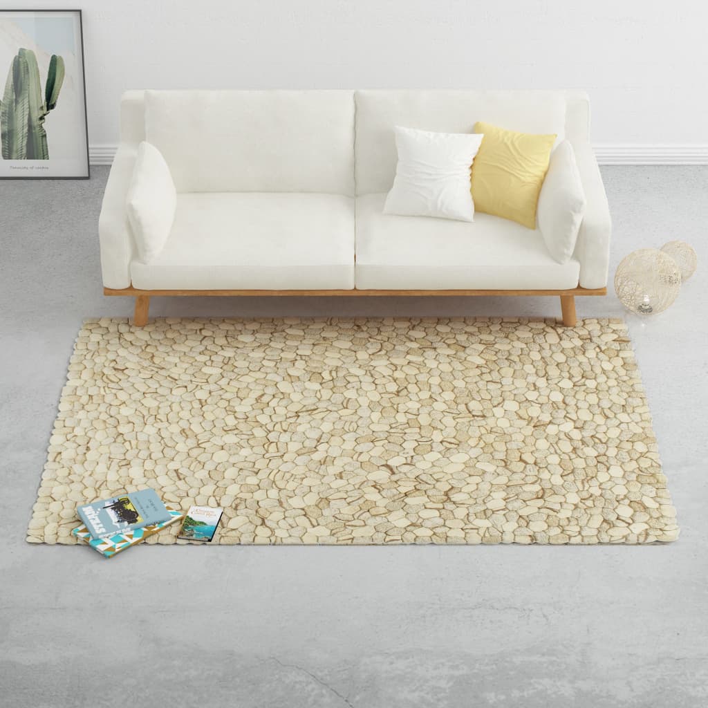 Matto villahuopa pikkukivet 160x230 cm beige/harmaa/ruskea - Sisustajankoti.fi