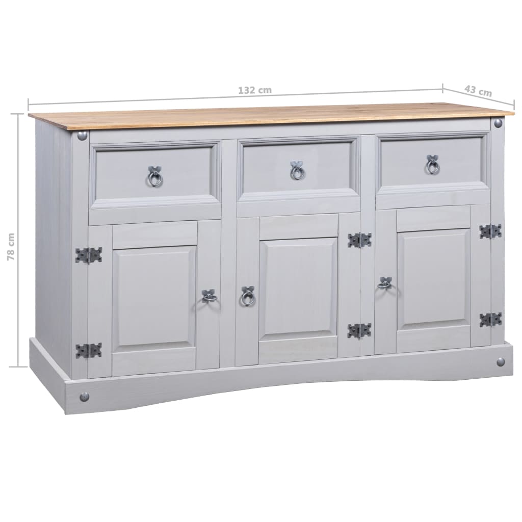 Senkki täysi Meksikon mänty Corona-sarja harmaa 132x43x78 cm - Sisustajankoti.fi